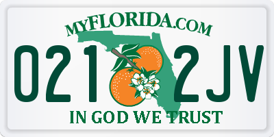 FL license plate 0212JV