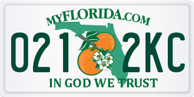 FL license plate 0212KC