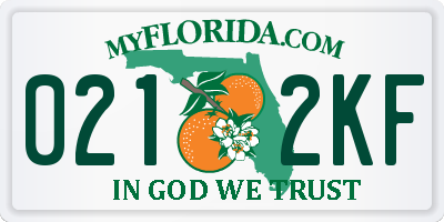 FL license plate 0212KF