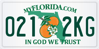 FL license plate 0212KG