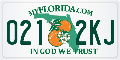 FL license plate 0212KJ