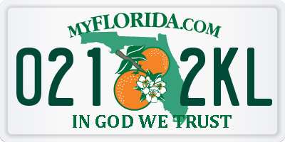 FL license plate 0212KL