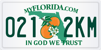 FL license plate 0212KM