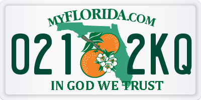 FL license plate 0212KQ