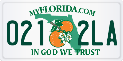 FL license plate 0212LA