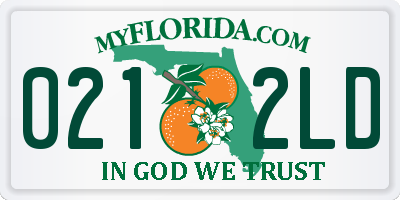 FL license plate 0212LD