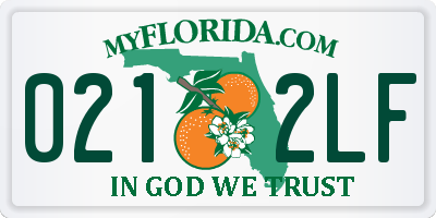 FL license plate 0212LF