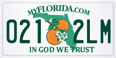 FL license plate 0212LM