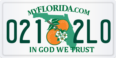 FL license plate 0212LO