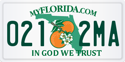 FL license plate 0212MA