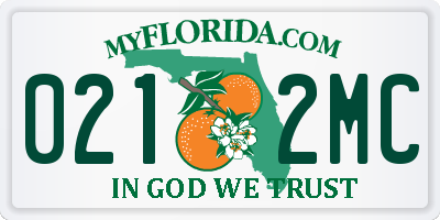 FL license plate 0212MC