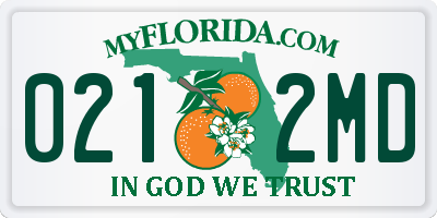 FL license plate 0212MD
