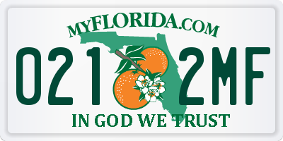 FL license plate 0212MF