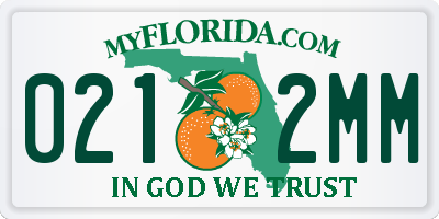 FL license plate 0212MM