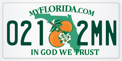 FL license plate 0212MN