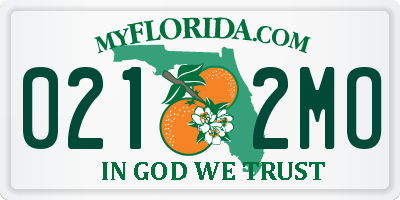 FL license plate 0212MO