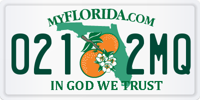 FL license plate 0212MQ