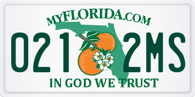 FL license plate 0212MS