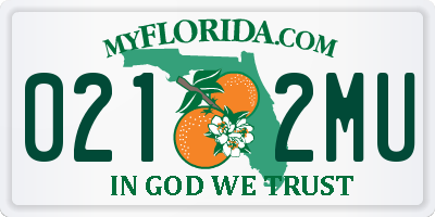 FL license plate 0212MU