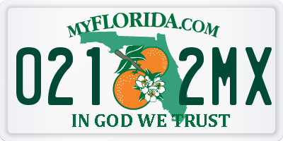 FL license plate 0212MX