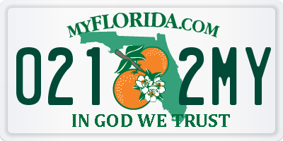 FL license plate 0212MY