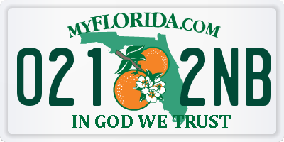 FL license plate 0212NB