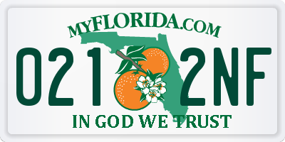 FL license plate 0212NF