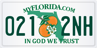 FL license plate 0212NH