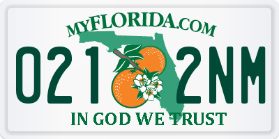 FL license plate 0212NM