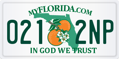 FL license plate 0212NP