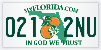 FL license plate 0212NU