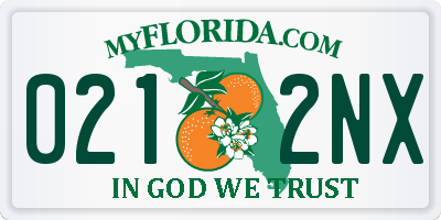 FL license plate 0212NX