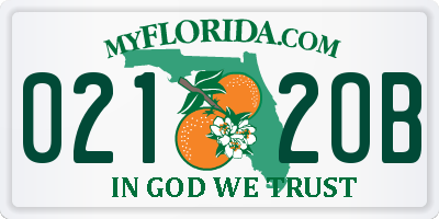 FL license plate 0212OB