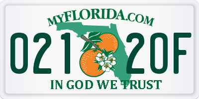 FL license plate 0212OF