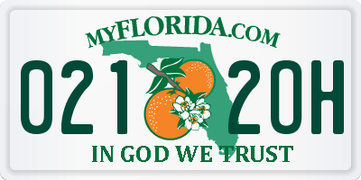 FL license plate 0212OH