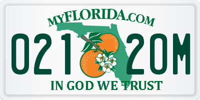 FL license plate 0212OM