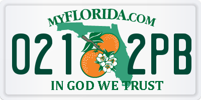FL license plate 0212PB