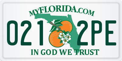 FL license plate 0212PE