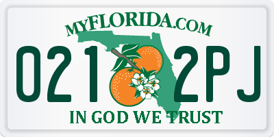 FL license plate 0212PJ