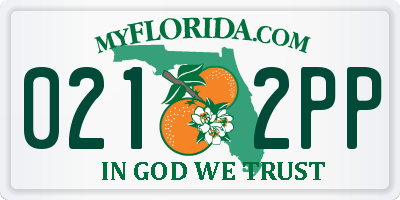 FL license plate 0212PP