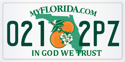 FL license plate 0212PZ