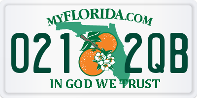 FL license plate 0212QB