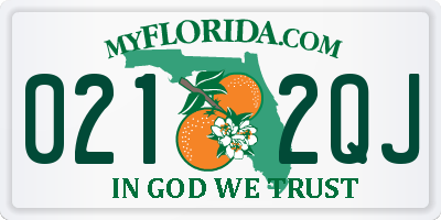 FL license plate 0212QJ