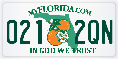 FL license plate 0212QN