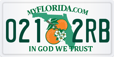 FL license plate 0212RB