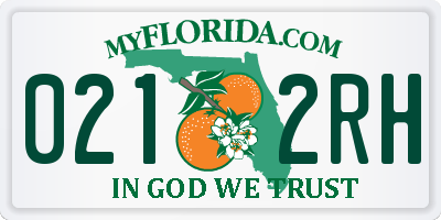 FL license plate 0212RH