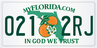FL license plate 0212RJ