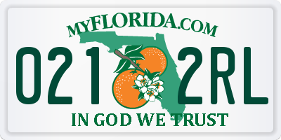 FL license plate 0212RL