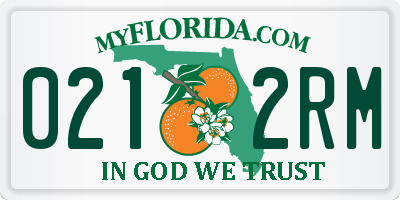 FL license plate 0212RM