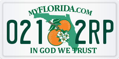 FL license plate 0212RP